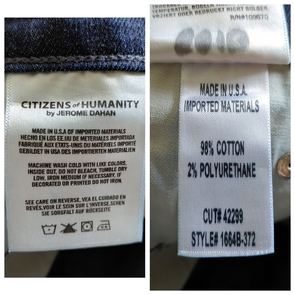 Citizens of Humanity Cara Cigarette High Rise Slim Ankle Jeans Size 25 COH - Picture 14 of 16